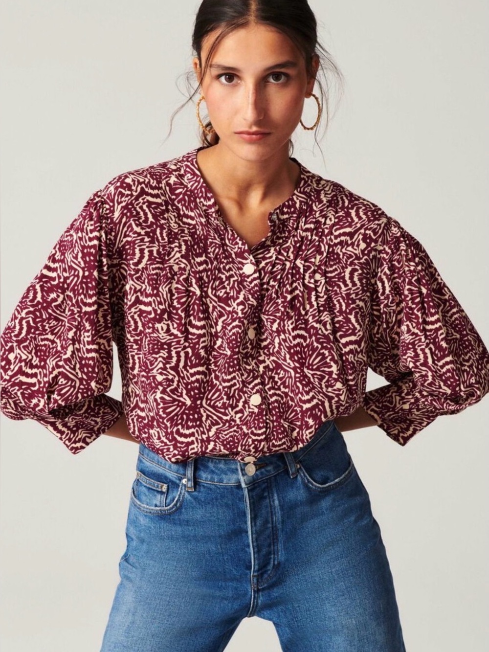 Ba&sh Lio Blouse in Raisin